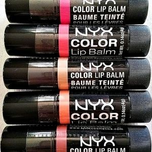 NYX COLOR LIP BALM BUNDLE! NEW! FREE GIFT!